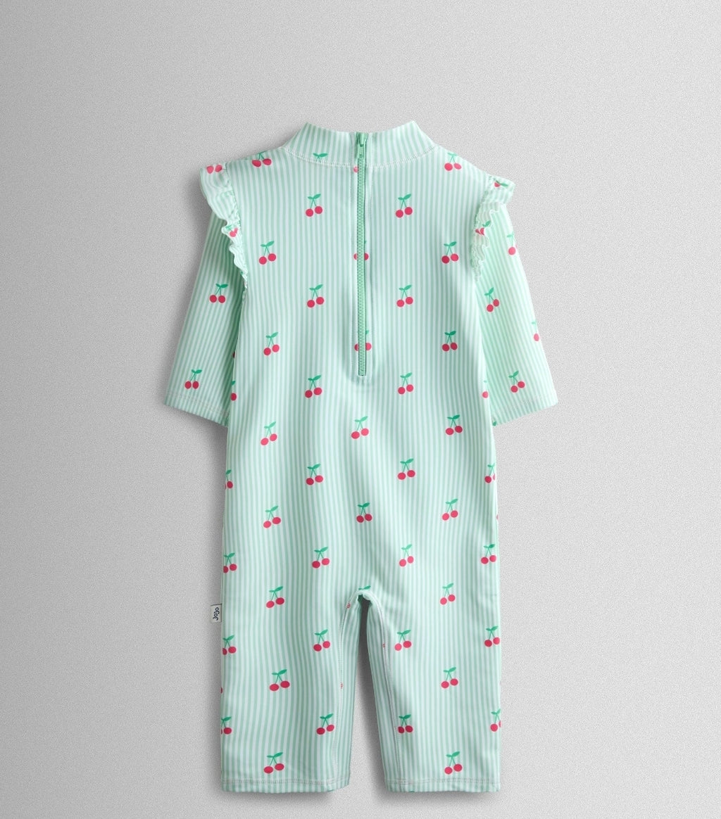 JoJo Maman Bébé Green Cherry
Stripe UV Sunsafe Suit