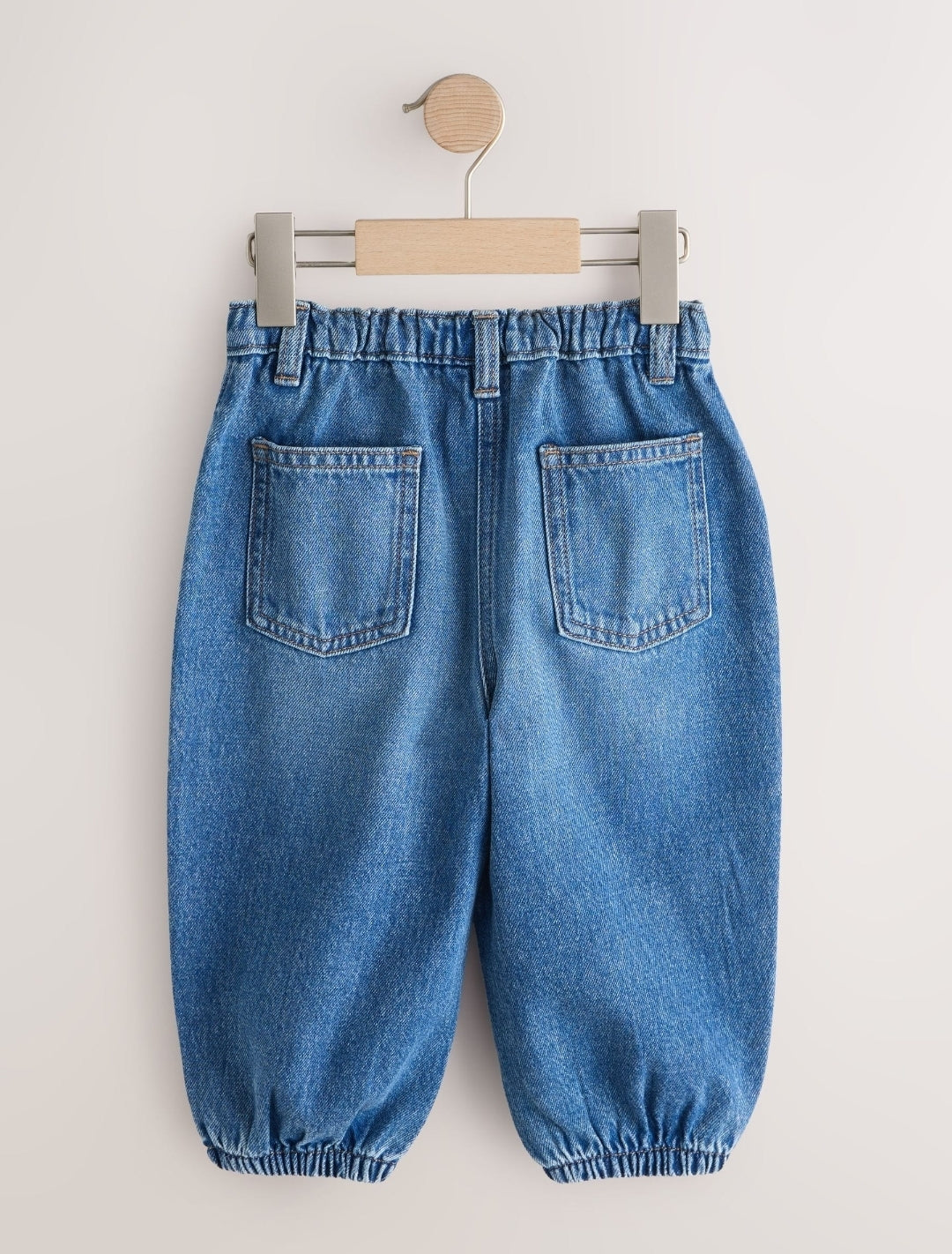 Mid Wash Denim Barrel Jeans