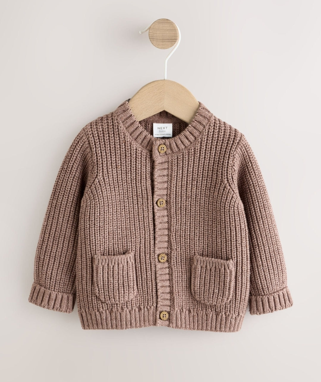 Brown Baby Bear Knitted
Embroidered Baby Cardigan