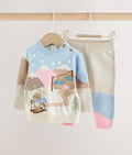 Ecru Bunny Character Knitted Scene Jumper and Leggings Baby