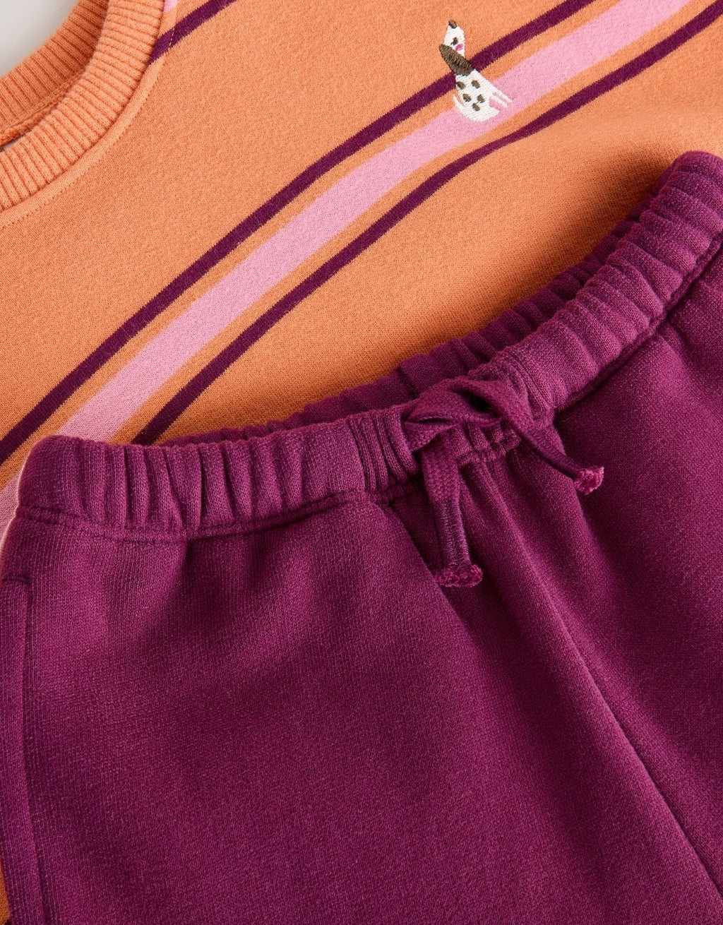 Orange/Purple Stripe Sweatshirt and Wide Leg Joggers Set