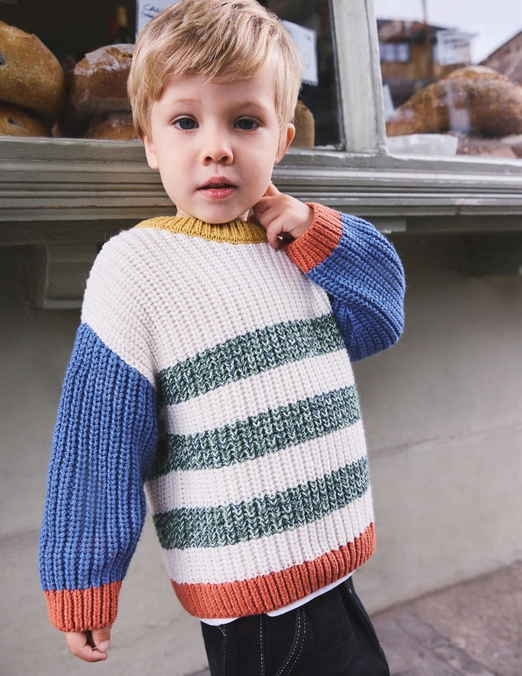 Multi Striped Multicolour Knitted
Crew Jumper