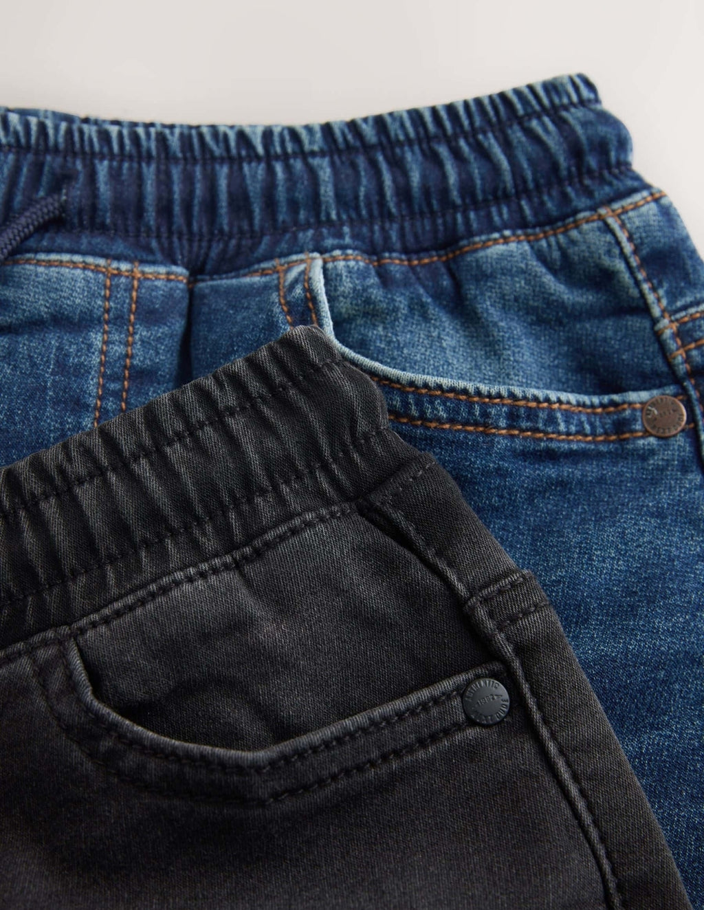 Black/Navy Loose Fit Loose Fit Stretch
Elasticated Waist Jeans 2 Pack