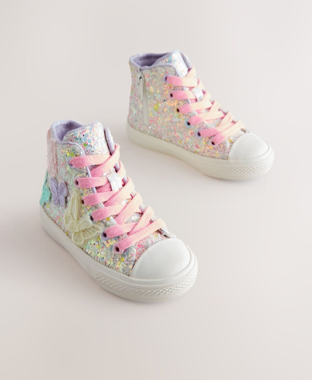 Multi Pastel Glitter Butterfly High
Top Trainers