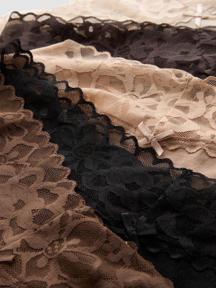 Primark 5pk Cotton Rich Lace Bandeau Thongs