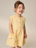 Yellow Gingham Embroidered
Sleeveless Playsuit