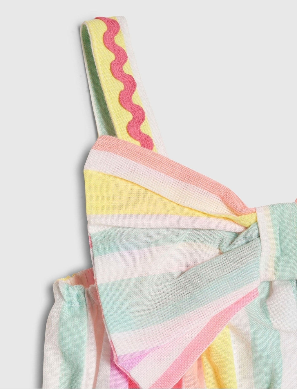 River Island Pink Neon Stripe Bow Frill Dress