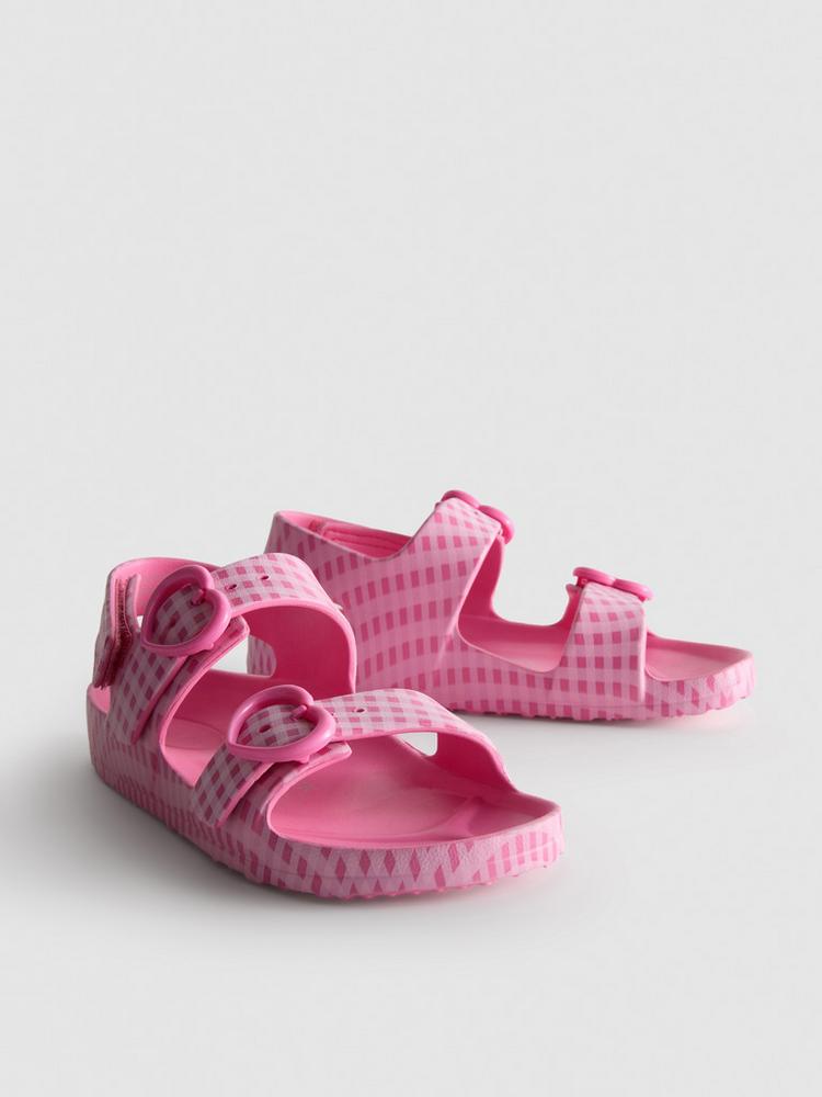 Gingham Buckle Sandals