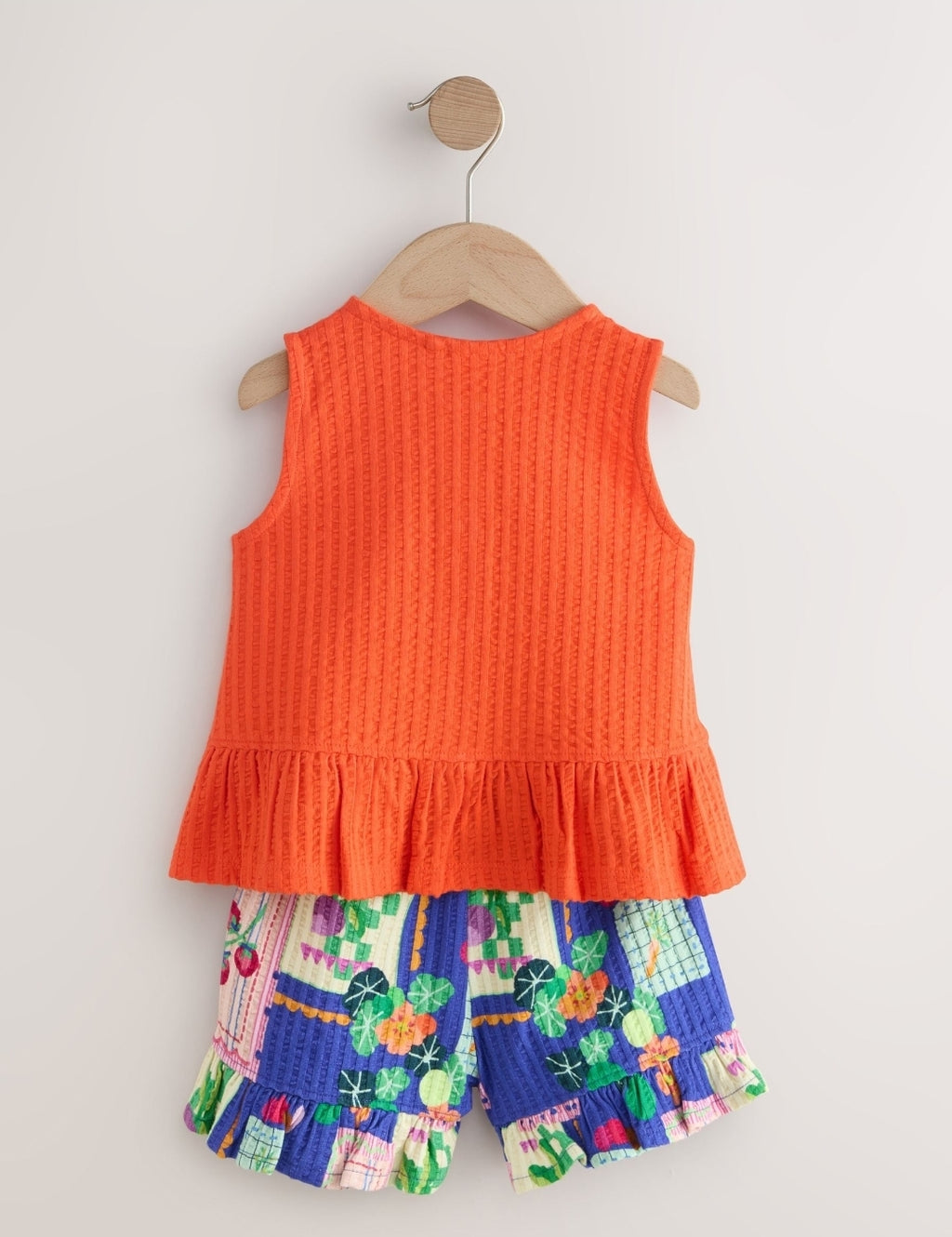 Red Peplum Vest and Shorts Set