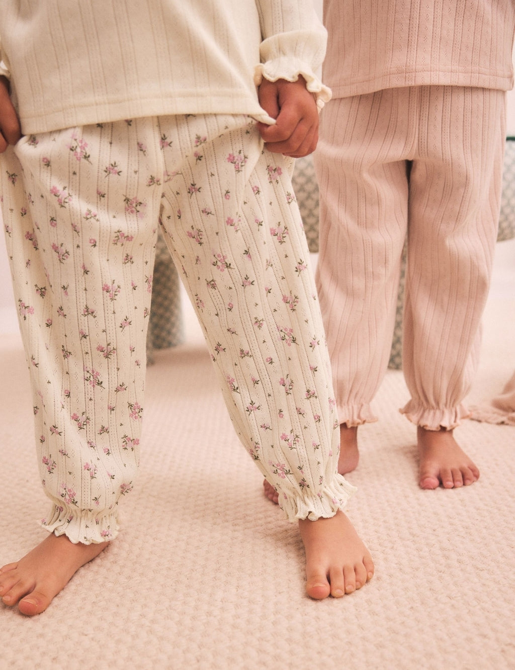 Pink Pointelle Jogger Pyjamas 2 Pack