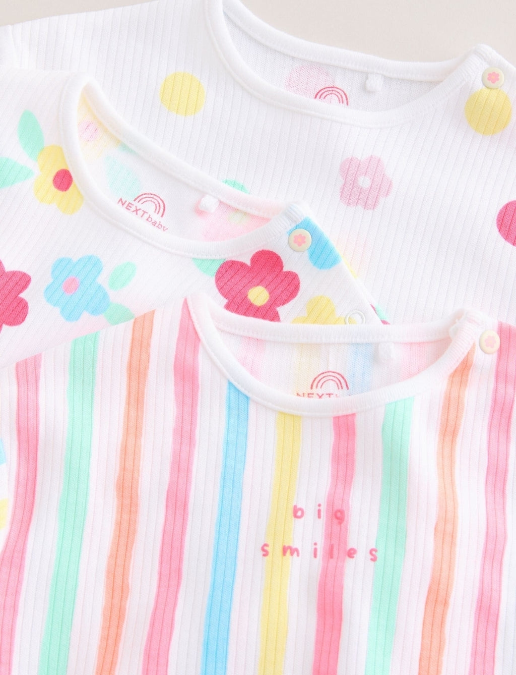 Multi Bright All-Over Printed Jersey
Baby Rompers 3 Pack