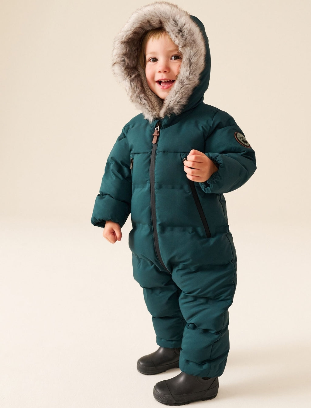 Green Waterproof Padded Snowsuit