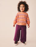 Orange/Purple Stripe Sweatshirt and Wide Leg Joggers Set