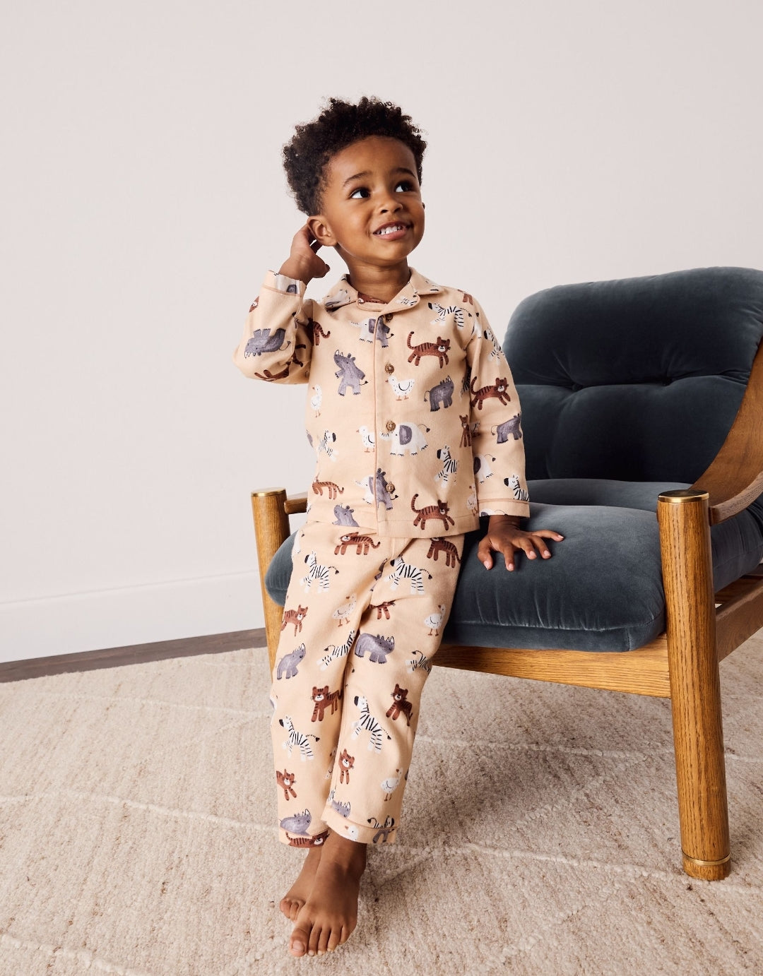 Beige Animal Button Down Pyjamas