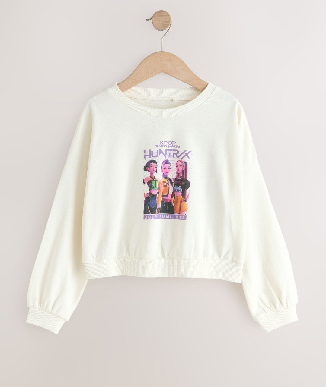 Ecru KPOP Demon Hunters Long Sleeve Sweat Top