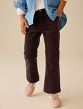 Chocolate Brown Cord Low Rise Flared Jeans