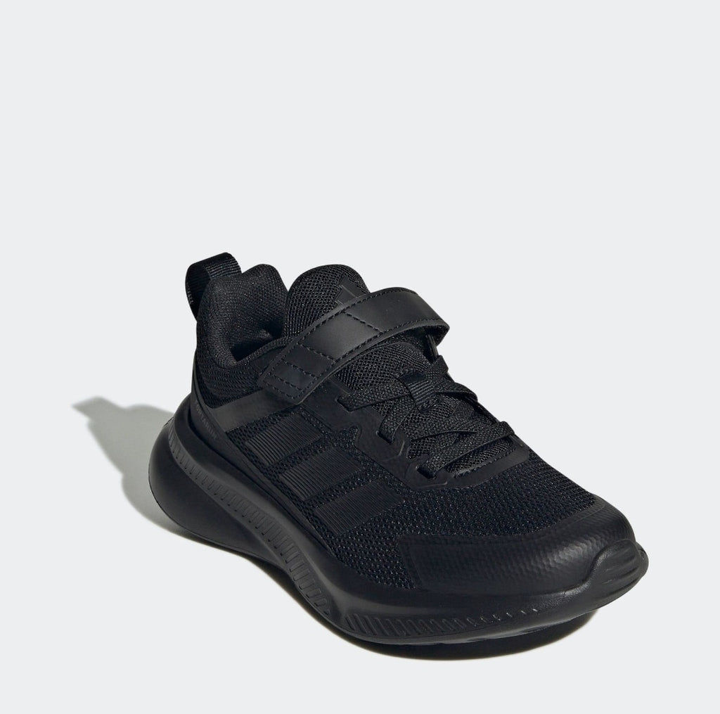 adidas Black Fortarun 4.0 Hook and Loop Kids Trainers