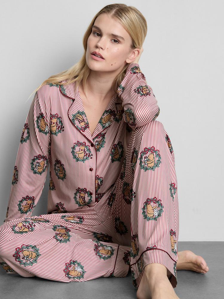 Primark Disney's Winnie the Pooh Striped Printed Boyfriend Pyjamas