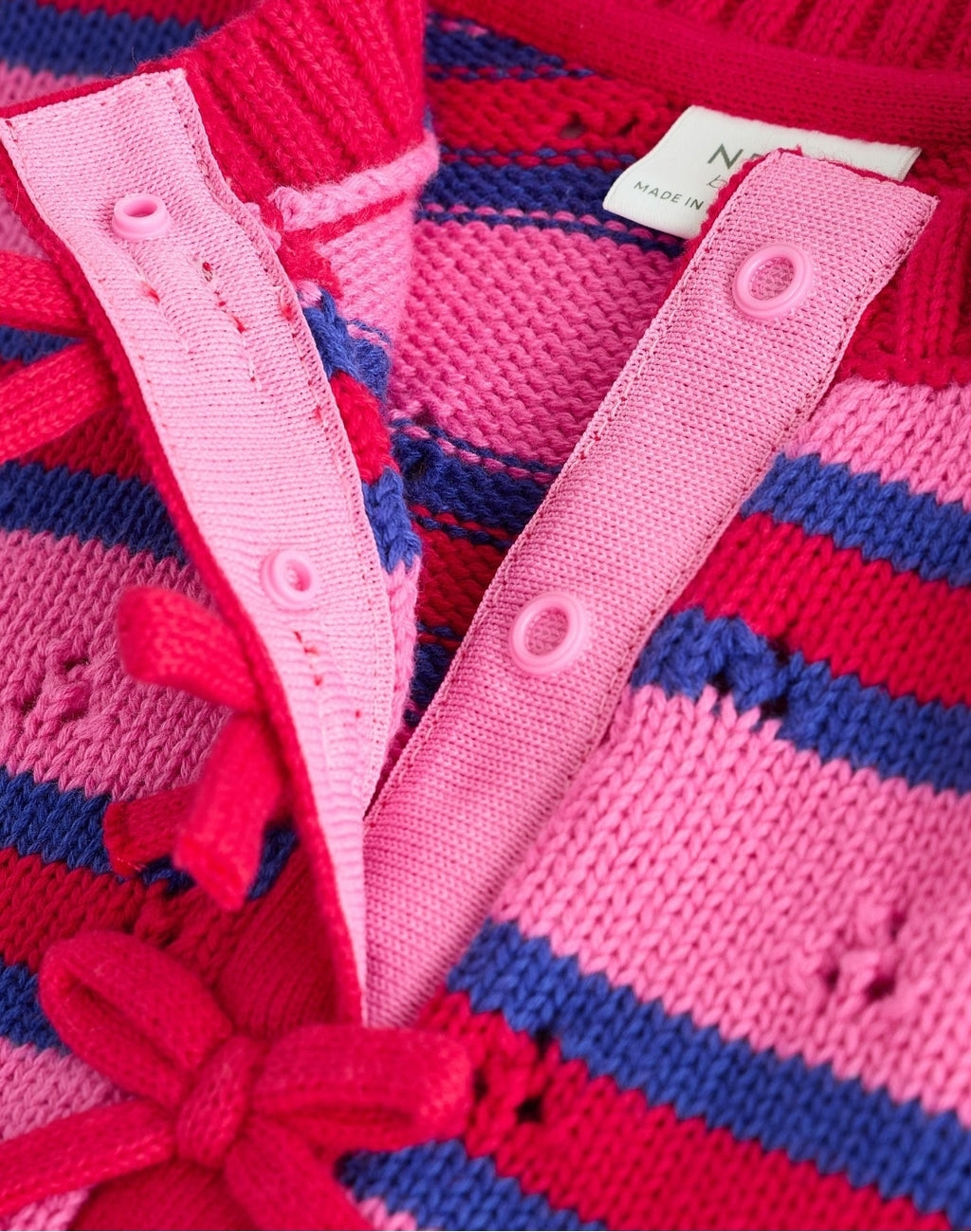 Red Stripe Knitted Bow Cardigan and Leggings Baby 2 Piece Set