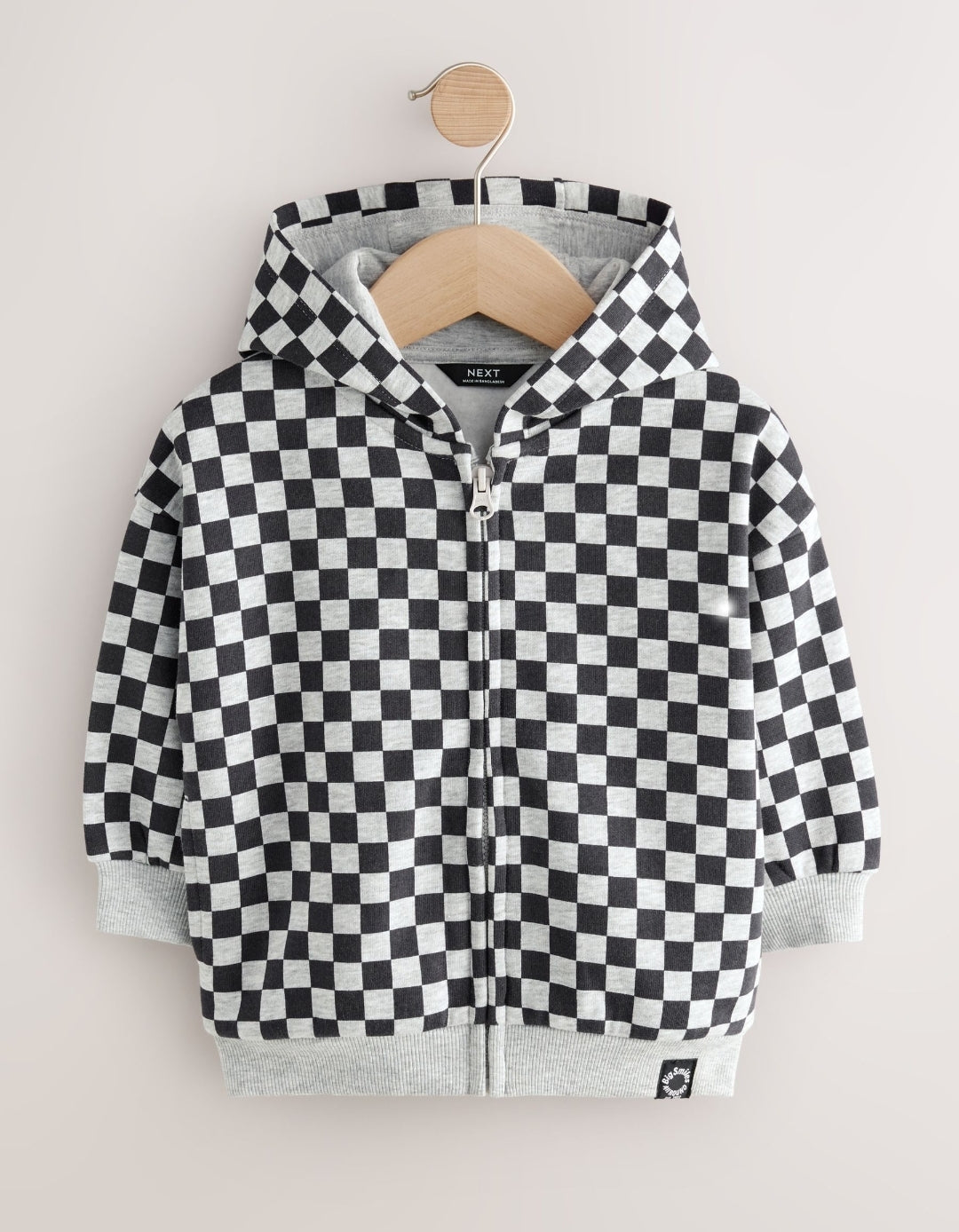 Black White Checkerboard Zip Up
Hoodie