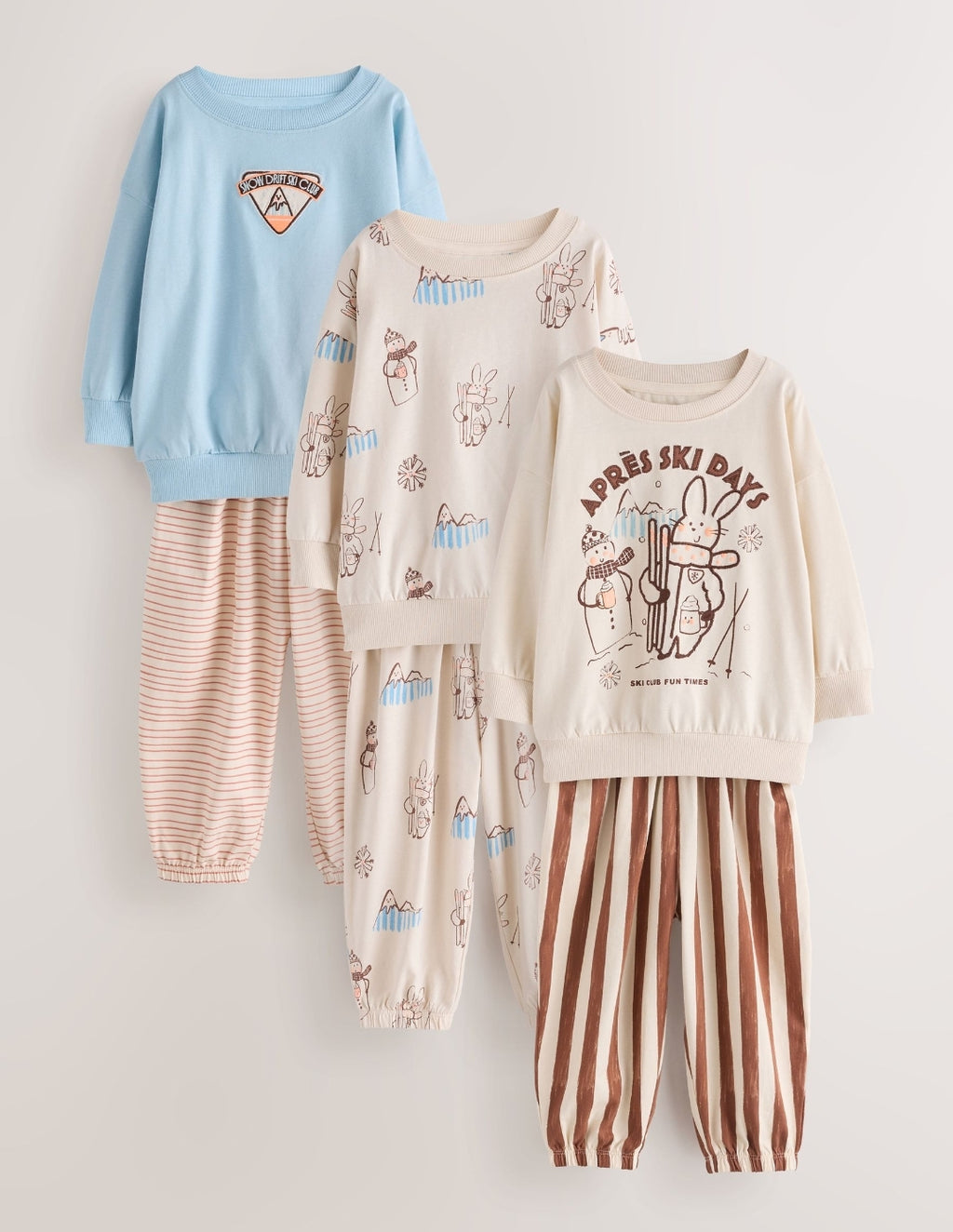 Neutral ski print Jogger Pyjamas 3 Pack