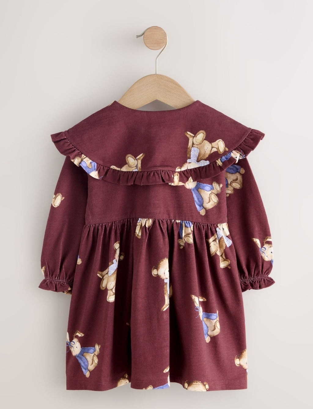 Burgundy Teddy Bear Long Sleeve
Collared Dress