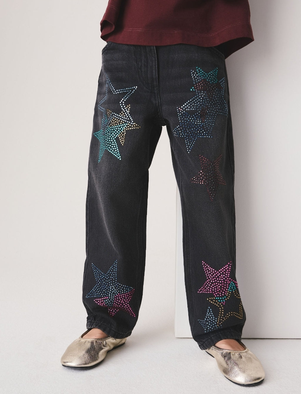 Charcoal Grey Star Diamante
Straight Leg Jeans