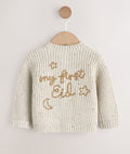 Neutral "My First Eid" Baby Knitted Cardigan