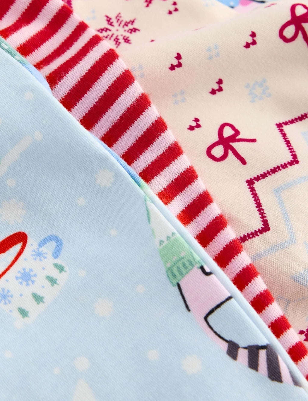 Cream/Blue Jogger Pyjamas 3 Pack