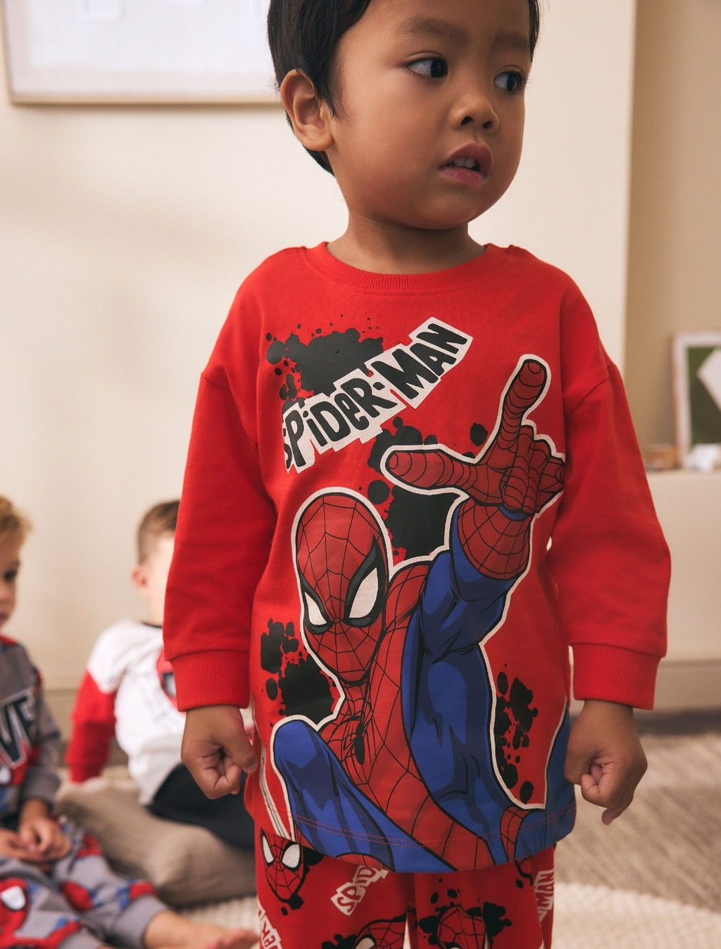 Red/Black/Grey Spiderman Long Sleeve Jogger Pyjamas 3 Pack