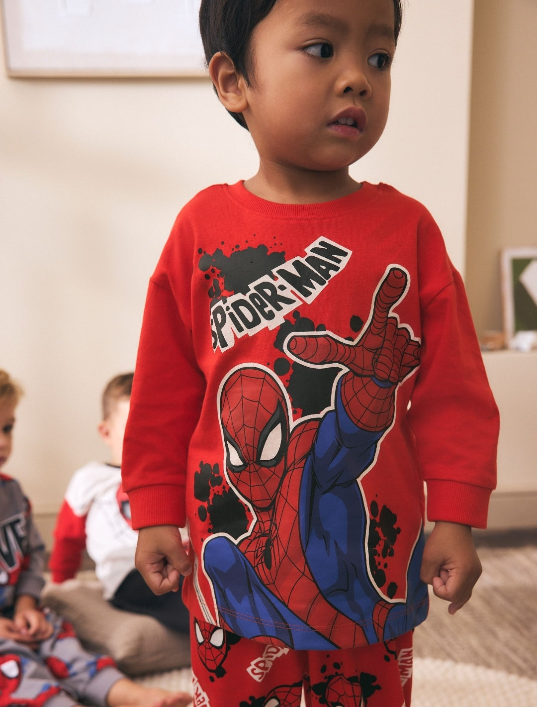 Red/Black/Grey Spiderman Long Sleeve Jogger Pyjamas 3 Pack