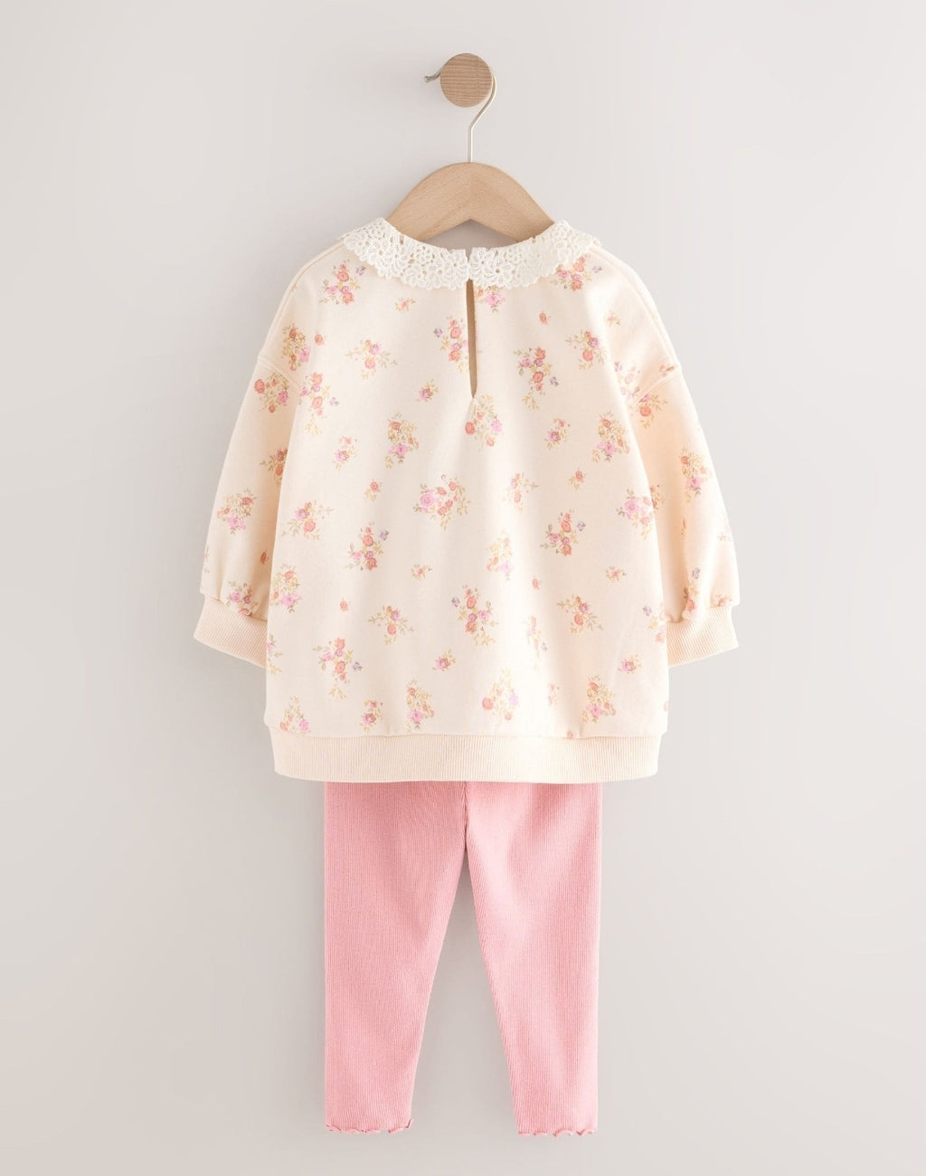 Light Pink Ditsy Floral Sweatshirt and Leggings Set