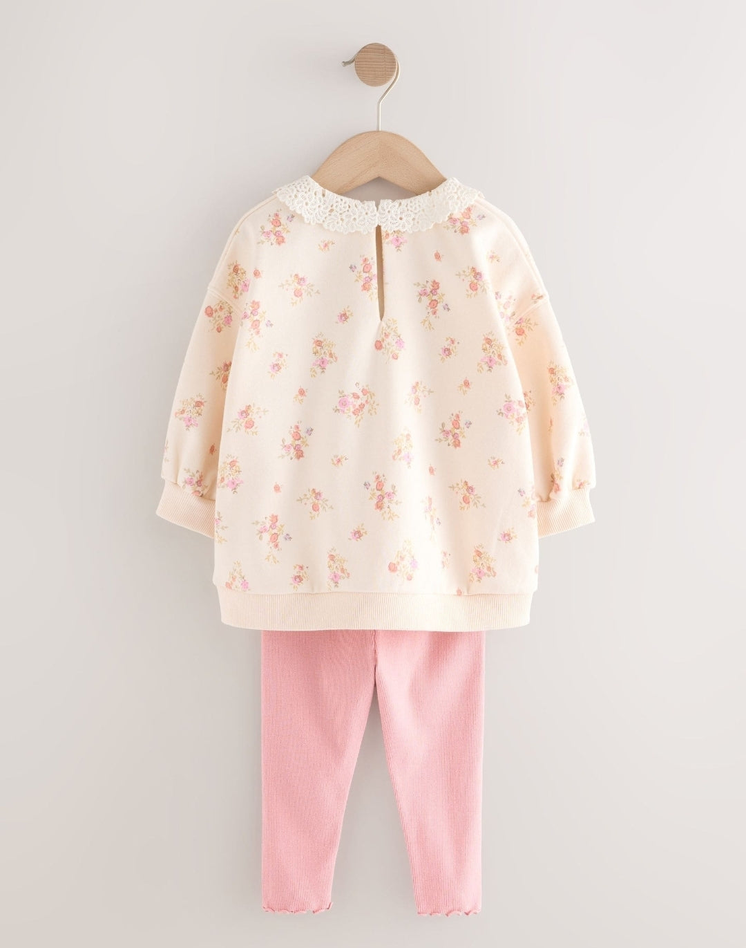 Light Pink Ditsy Floral Sweatshirt and Leggings Set