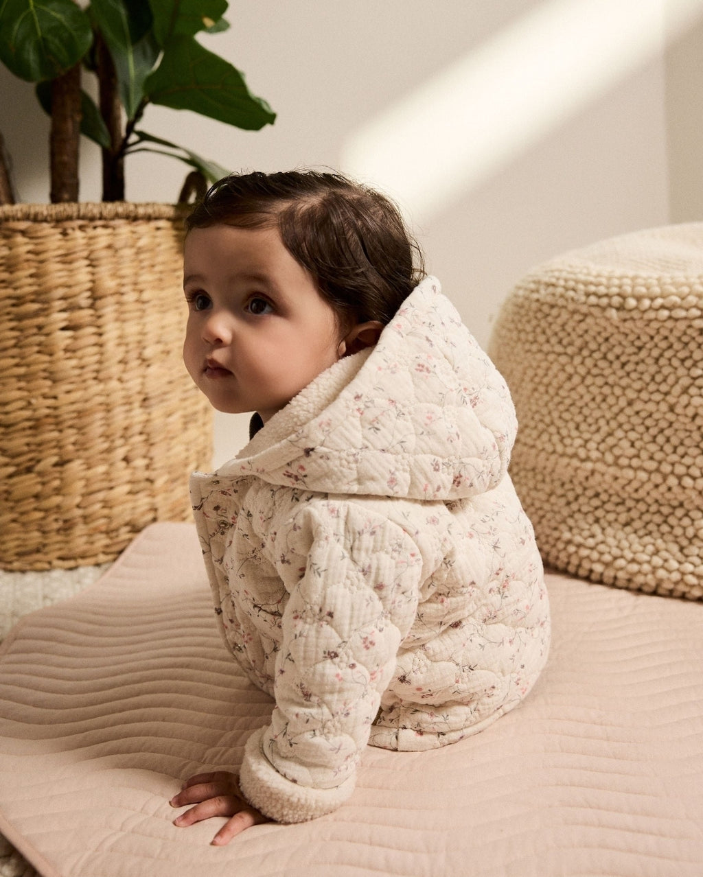 Ecru Floral Baby Crinkle Jersey
Coat