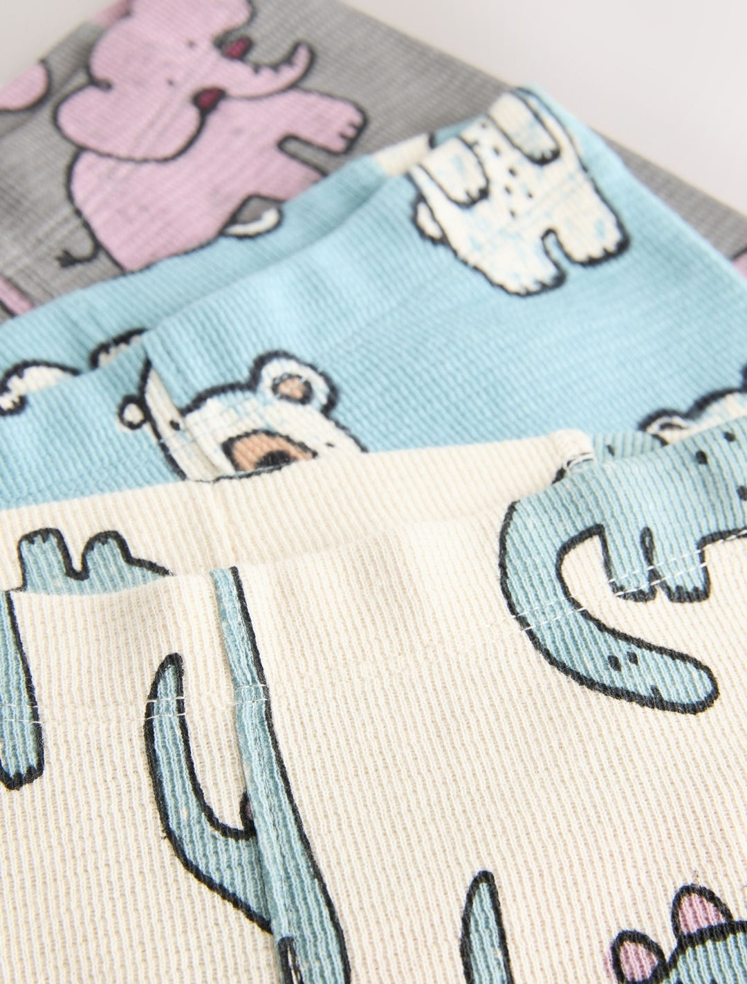 Charcoal/Blue All Over Stompy Animal Snuggle Pyjamas 3 Pack