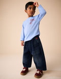 Dark Blue Wide Barrel Jeans