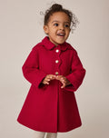 Red Hooded Coat With Wool