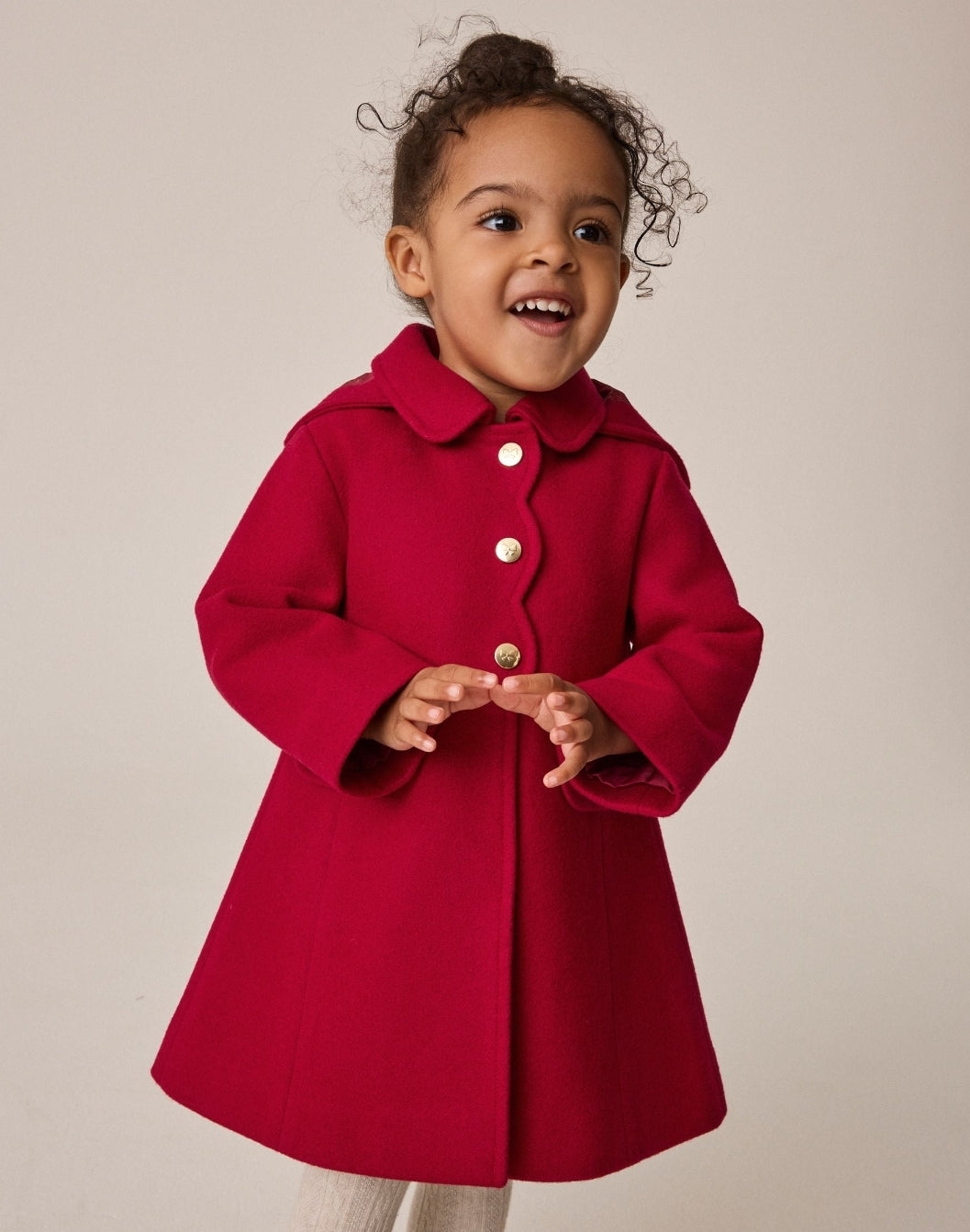 Red Hooded Coat With Wool