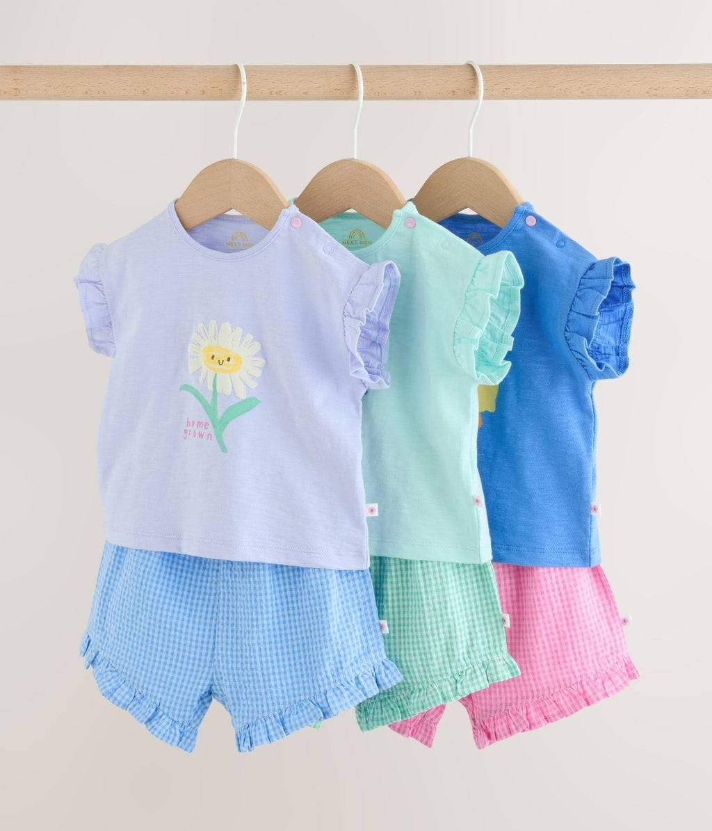 Multi Character Short Sleeve Top and Shorts Baby Set 6 Piece