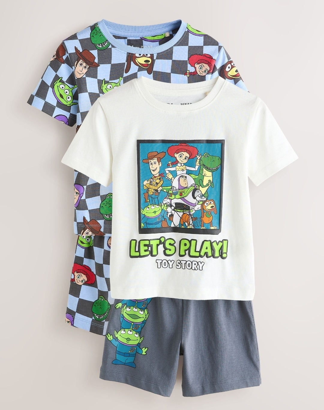 Black/Green/Blue/White Toy Story Short Pyjamas 2 Pack