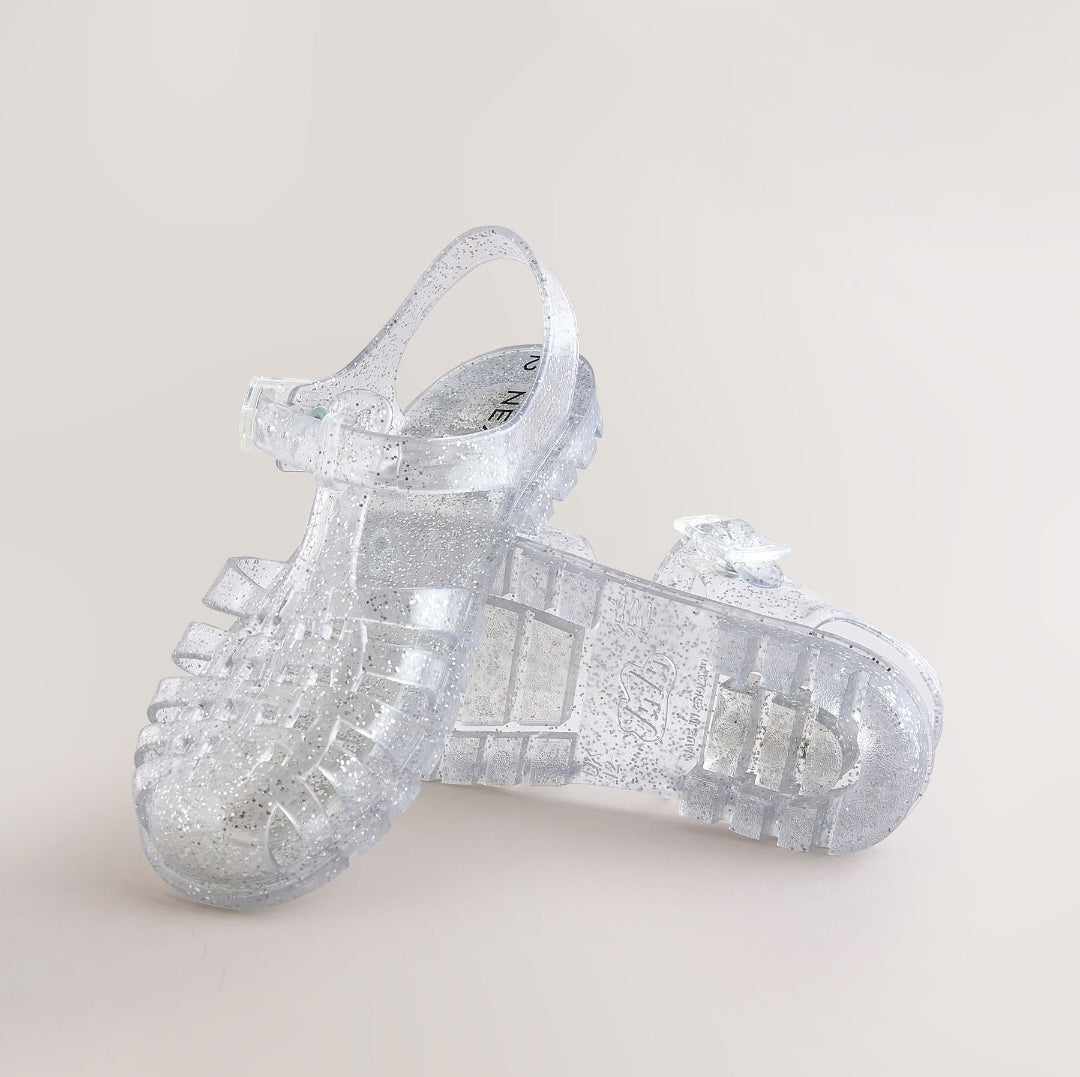 Silver Glitter Jelly Sandals