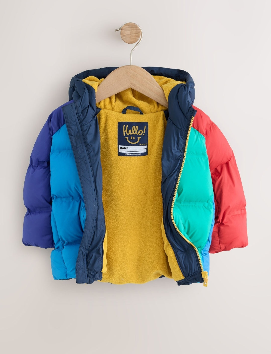 Bright Colour Block Padded Coat