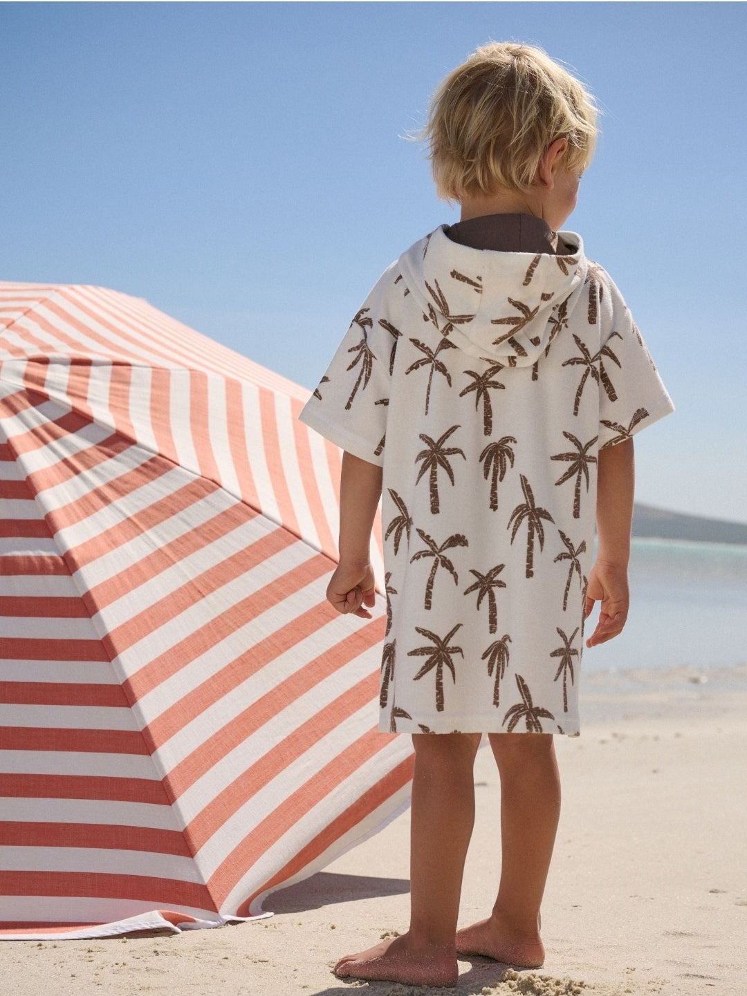 Neutral Palm Towelling Zip
Through Cover-Up