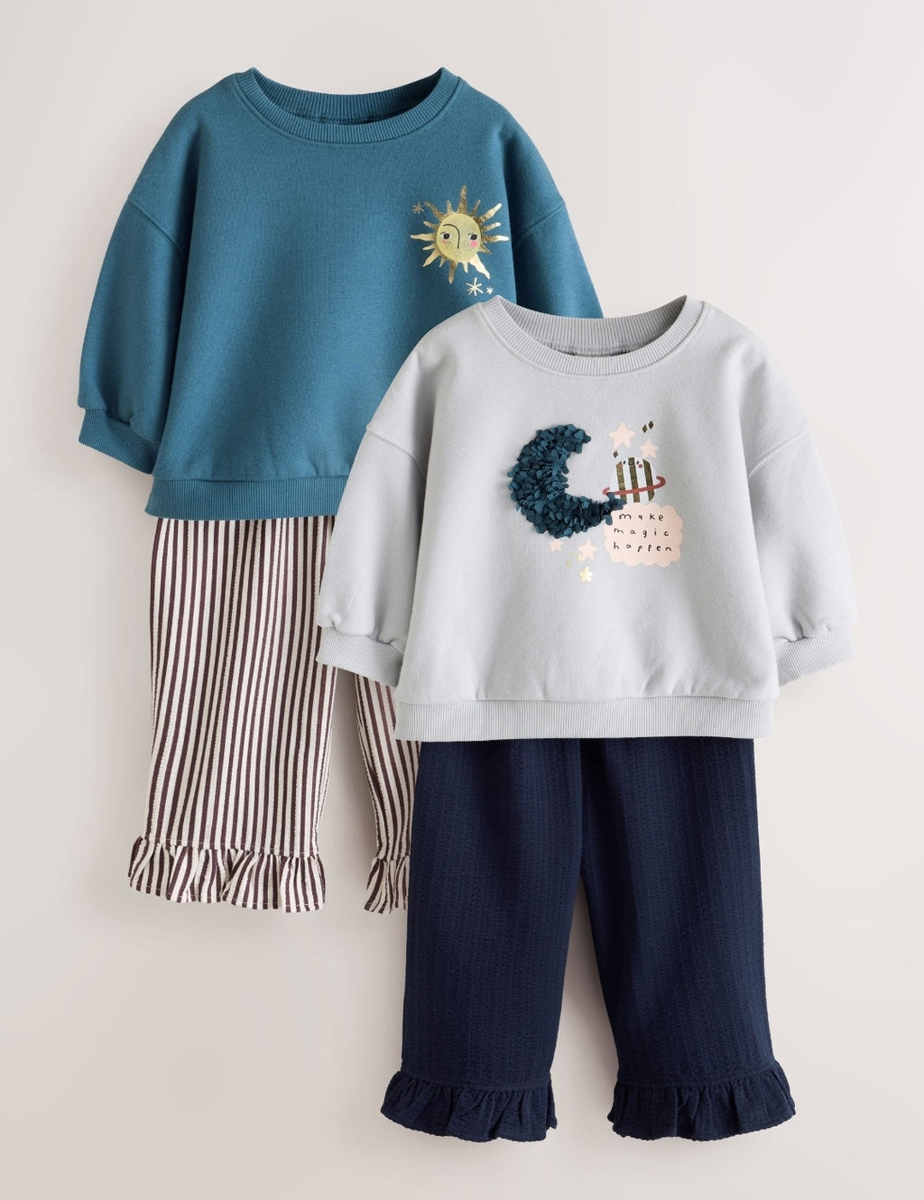 Blue Moon Sweatshirt and Frill
Trousers Set 2 Pack