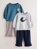 Blue Moon Sweatshirt and Frill
Trousers Set 2 Pack