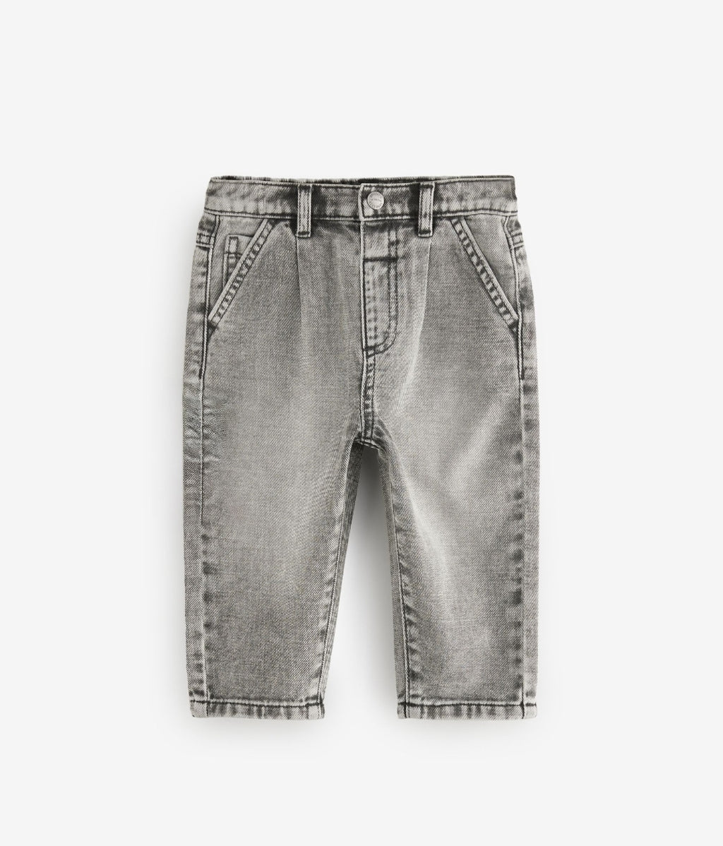 Grey Denim Loose Fit Pleat Front
Jeans