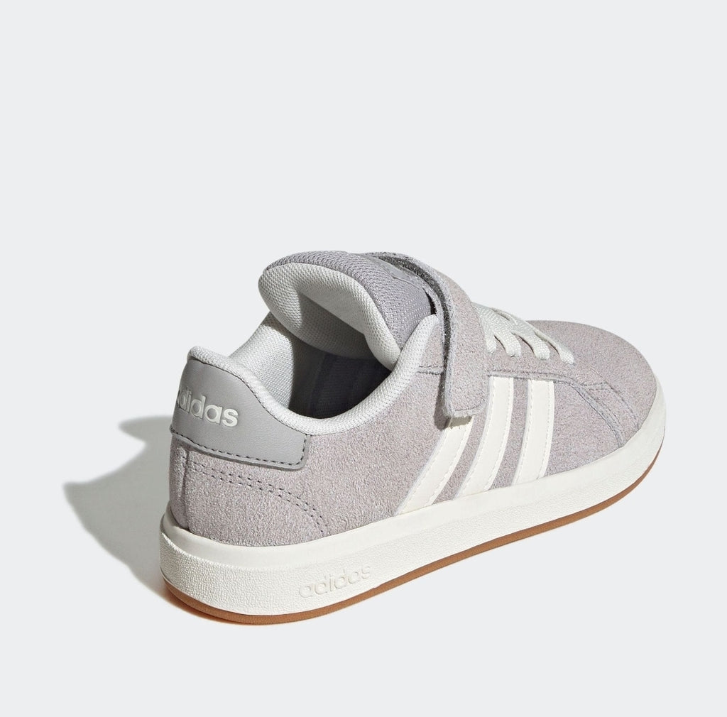 adidas Grey Grand Court OOs Suede
Elastic Lace Kids Trainers