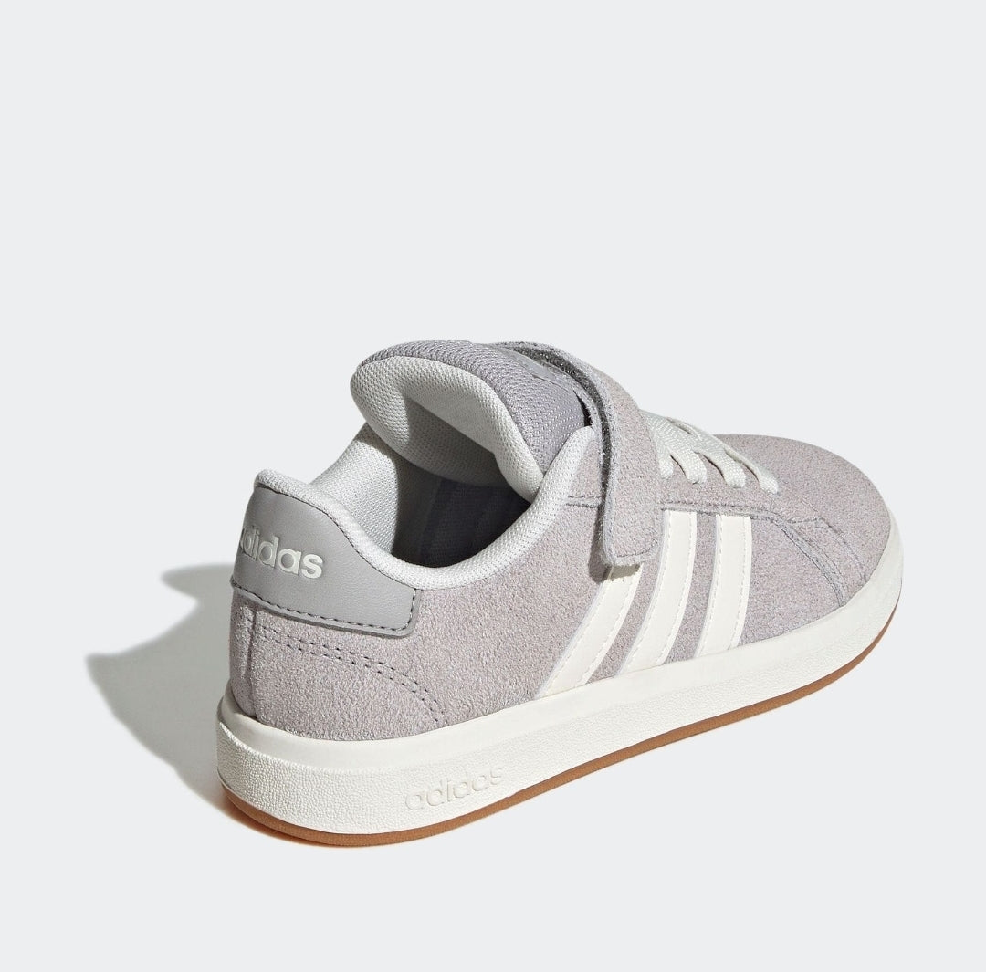 adidas Grey Grand Court OOs Suede
Elastic Lace Kids Trainers