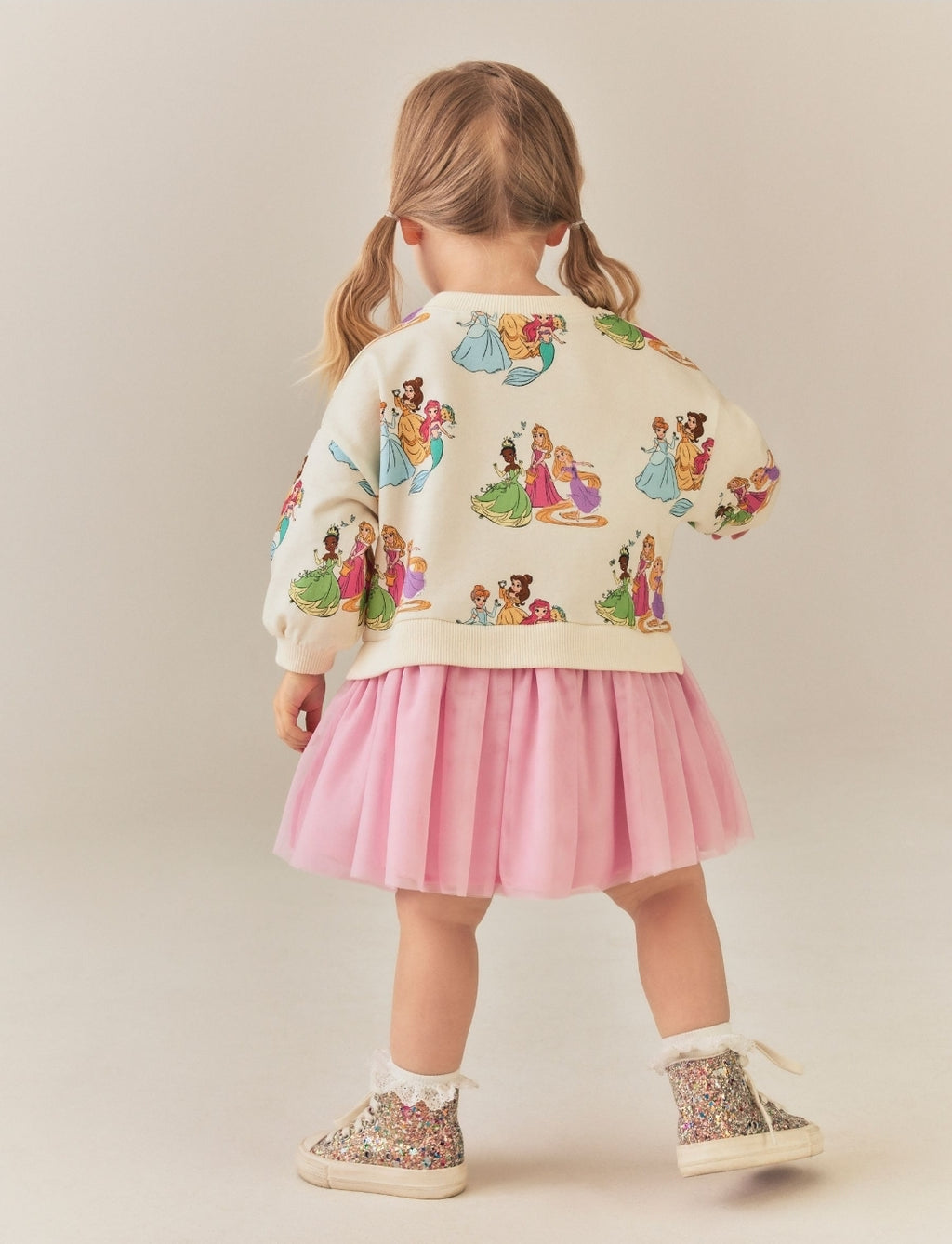 Pink Disney Princesses Sweat Mesh Dress