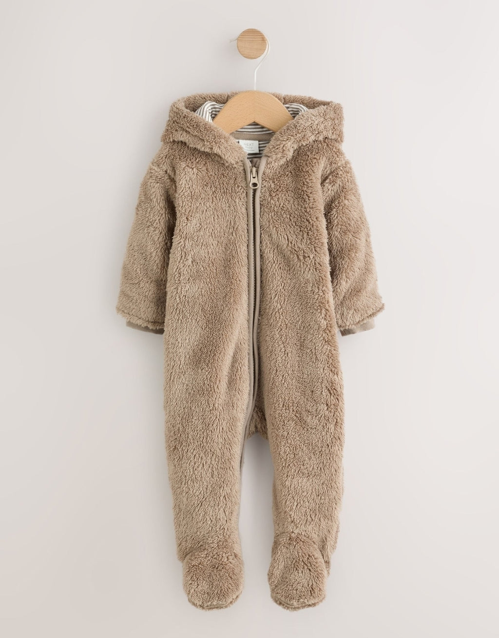 Brown Fleece Hooded Baby
Pramsuit